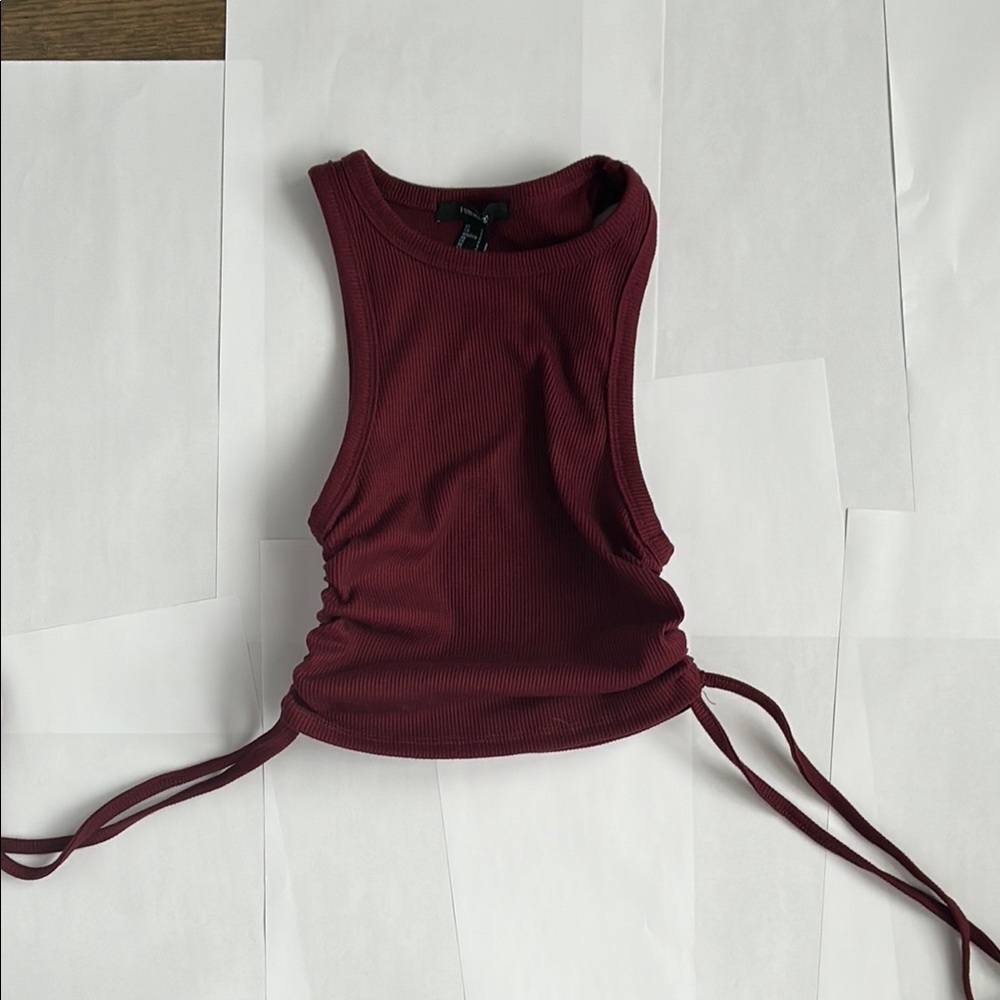 Adjustable Sleeveless Burgundy Top